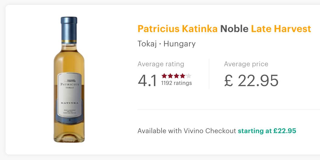 Patricius Late Harvest Tokaji Katinka 37.5cl 2021