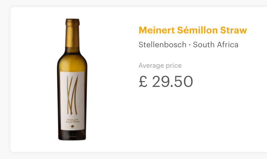 Meinert Semillon Straw Wine 37.5cl 2015