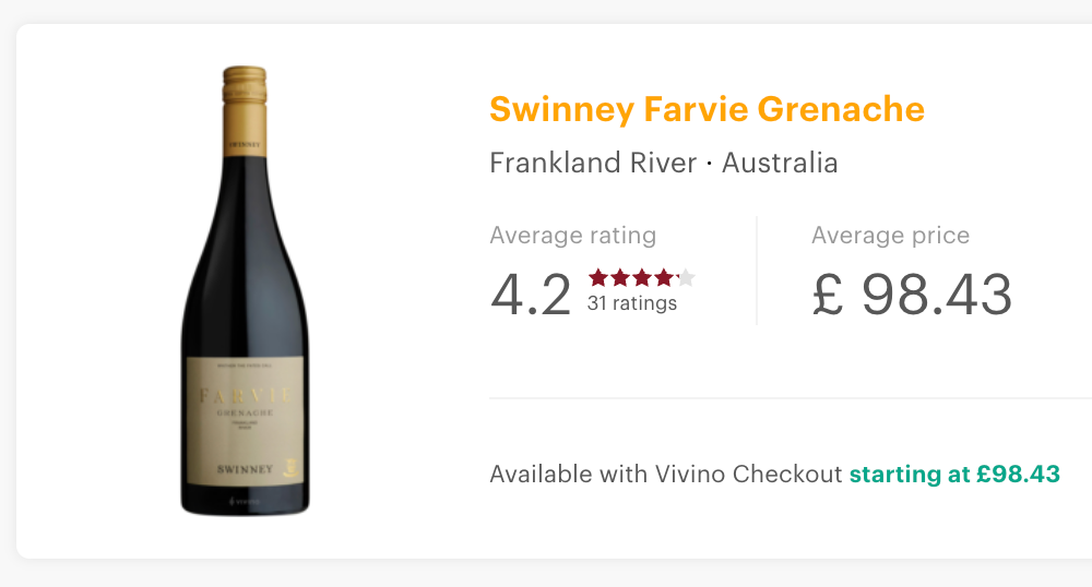 Swinney Farvie Frankland River Grenache 2018