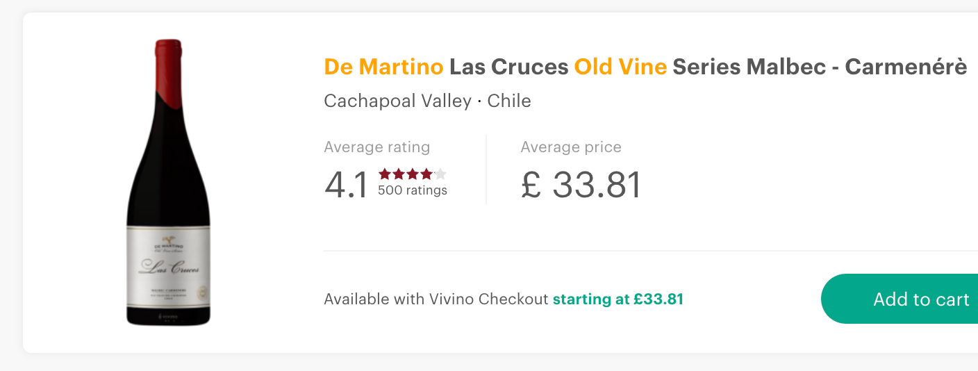 De Martino Old Vine Field Blend Malbec/Carmenere 'Las Cruces' 2017
