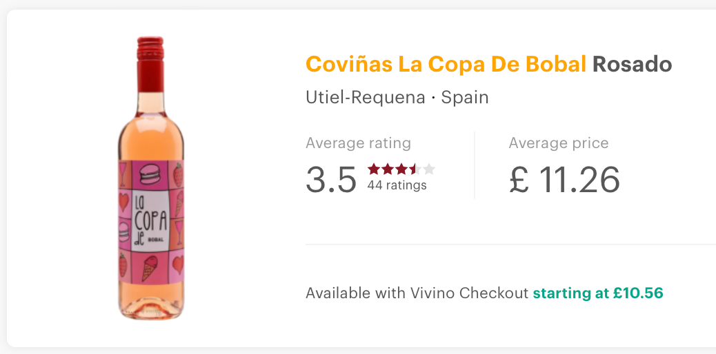 Bodegas Coviñas La Copa de Bobal Rose 2020