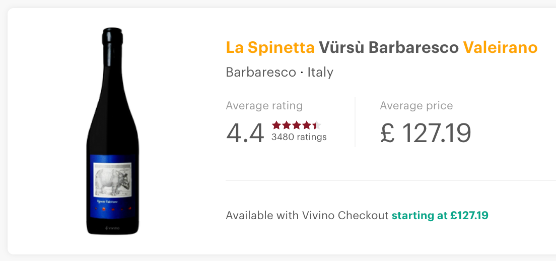 La Spinetta Barbaresco, Vigneto Valeirano DOCG 2017