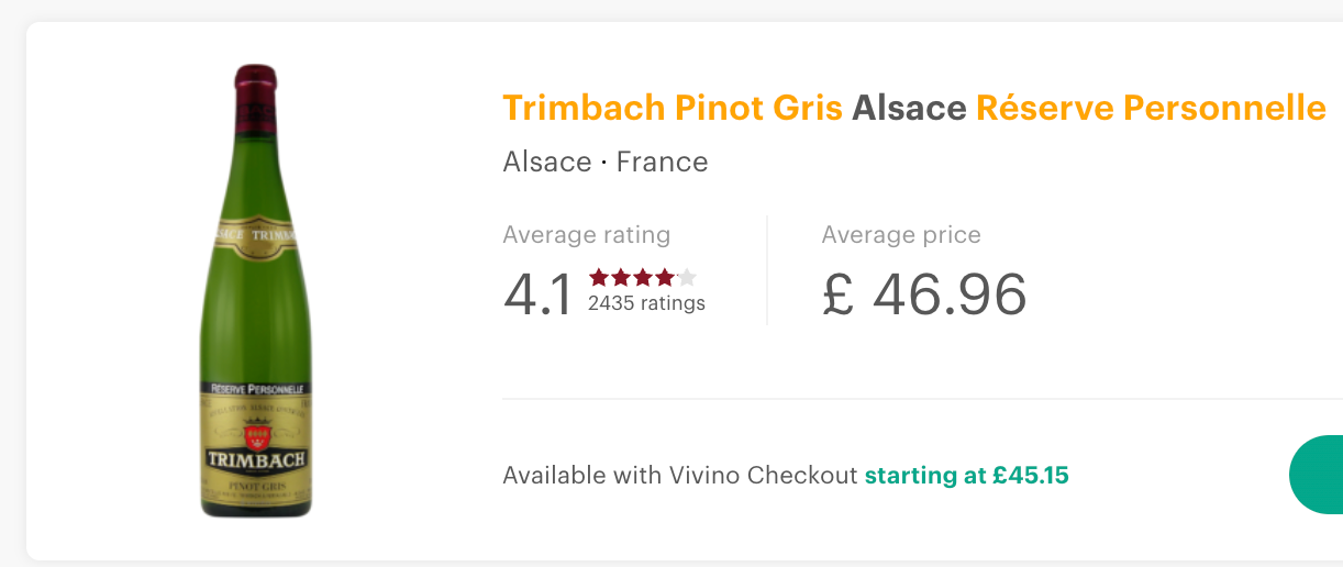 Trimbach Pinot Gris Réserve Personnelle 2017