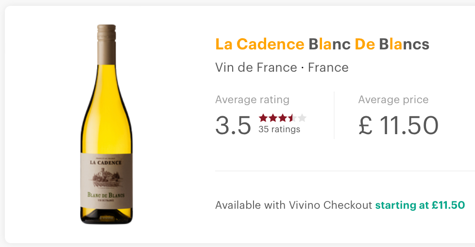 La Cadence Blanc de Blancs, Vin de France 2023