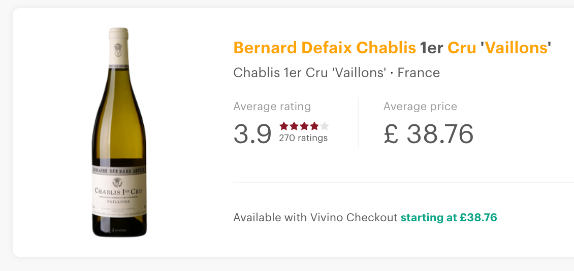 Bernard Defaix Chablis Premier Cru Vaillons 2022