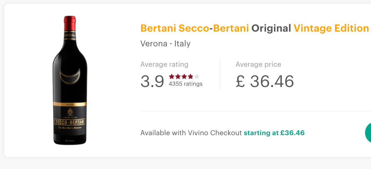 Bertani Vintage Edition Secco 2020