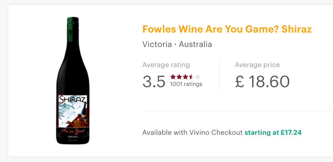 Fowles Wine Are You Game? Shiraz 2020