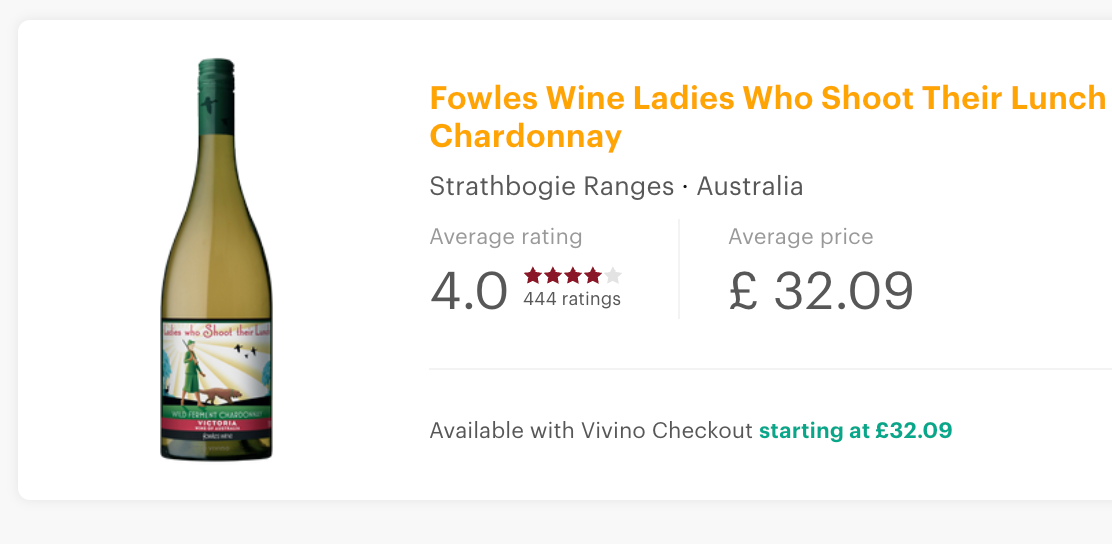 Fowles Wine Ladies who Shoot their Lunch Chardonnay 2021