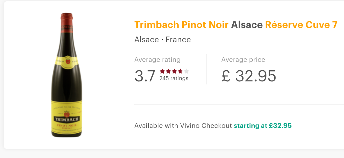 Trimbach Pinot Noir Réserve Cuve 7 2017