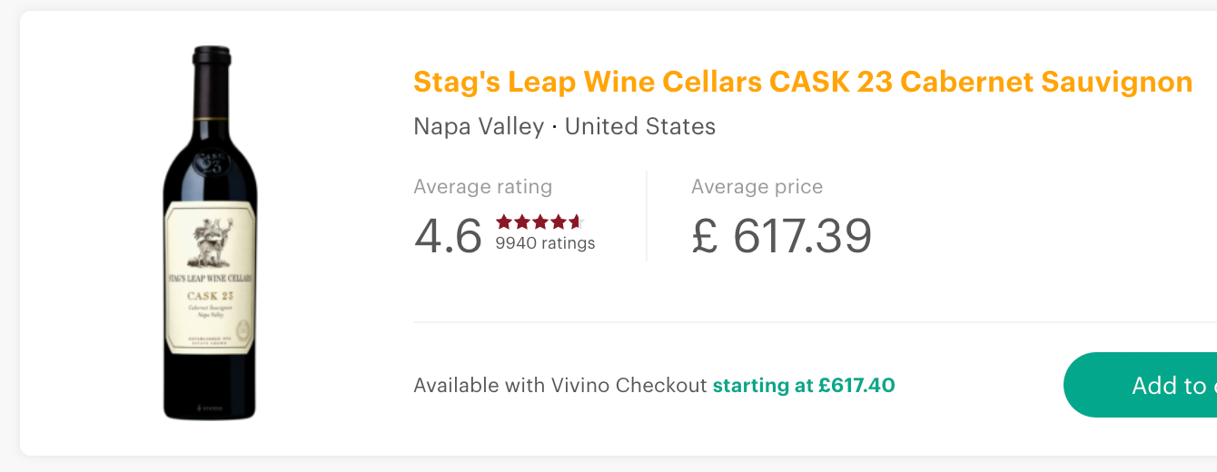 Stag's Leap Wine Cellars Cask 23 Cabernet Sauvignon 2014