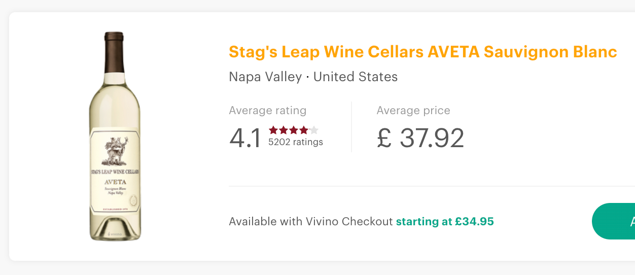 Stag's Leap Wine Cellars Aveta Sauvignon Blanc 2020