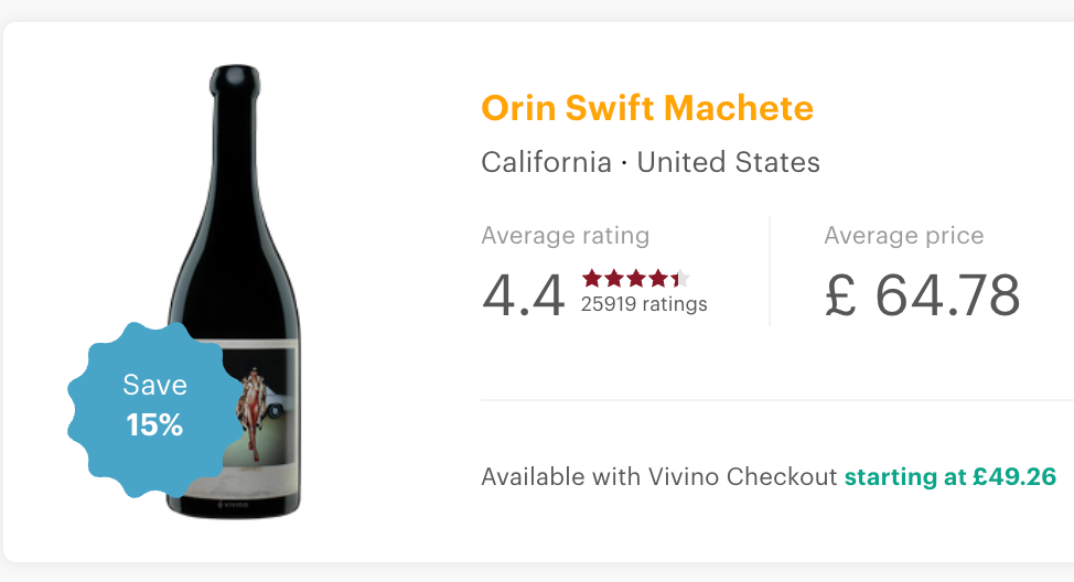 Orin Swift Machete 2020