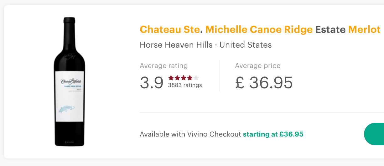 Chateau Ste Michelle Canoe Ridge Merlot 2016