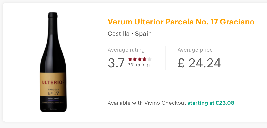 Bodegas Verum Ulterior Graciano Parcela No. 17 Organic 2017