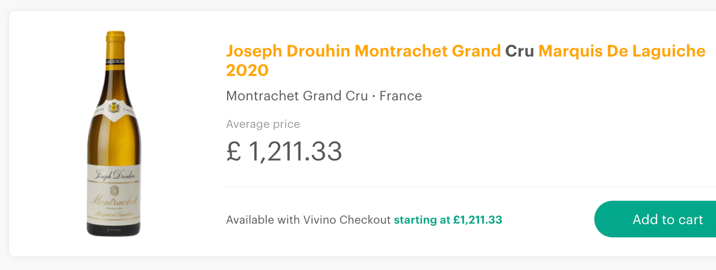 Joseph Drouhin Montrachet Grand Cru, Marquis de Laguiche 2020