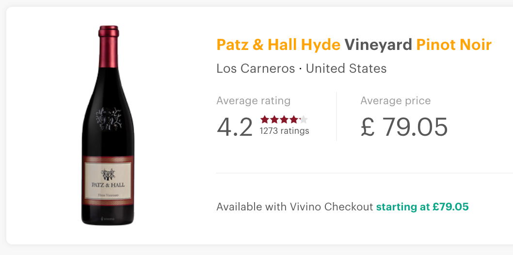 Patz & Hall Pinot Noir Hyde Vineyard, Carneros 2018