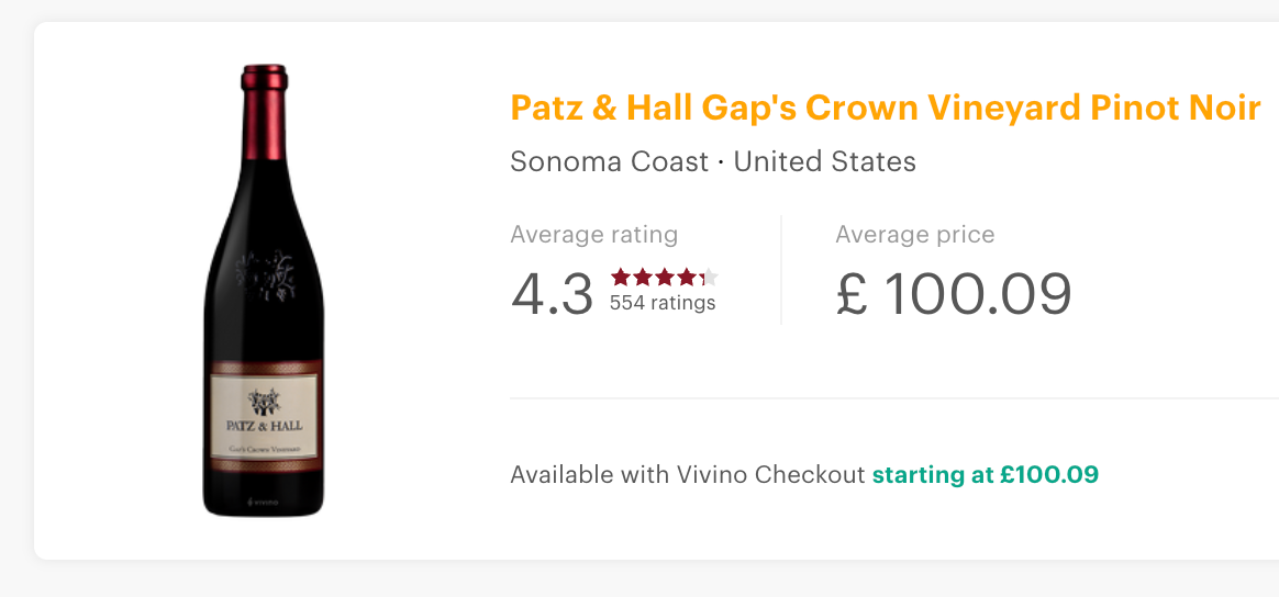 Patz & Hall Pinot Noir Gap's Crown Vineyard 2017