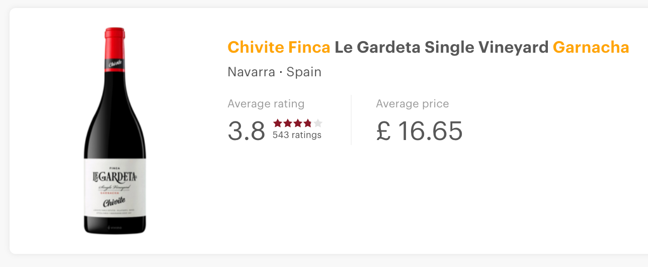 J. Chivite Family Estates Finca Legardeta Garnacha 2019