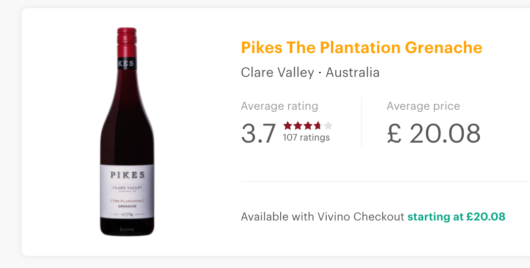 Pikes The Plantation Grenache 2019