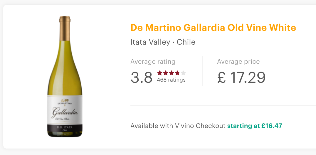 De Martino Gallardia Old Vine White 2018