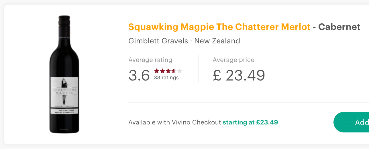 Squawking Magpie The Chatterer Merlot Cabernets 2020