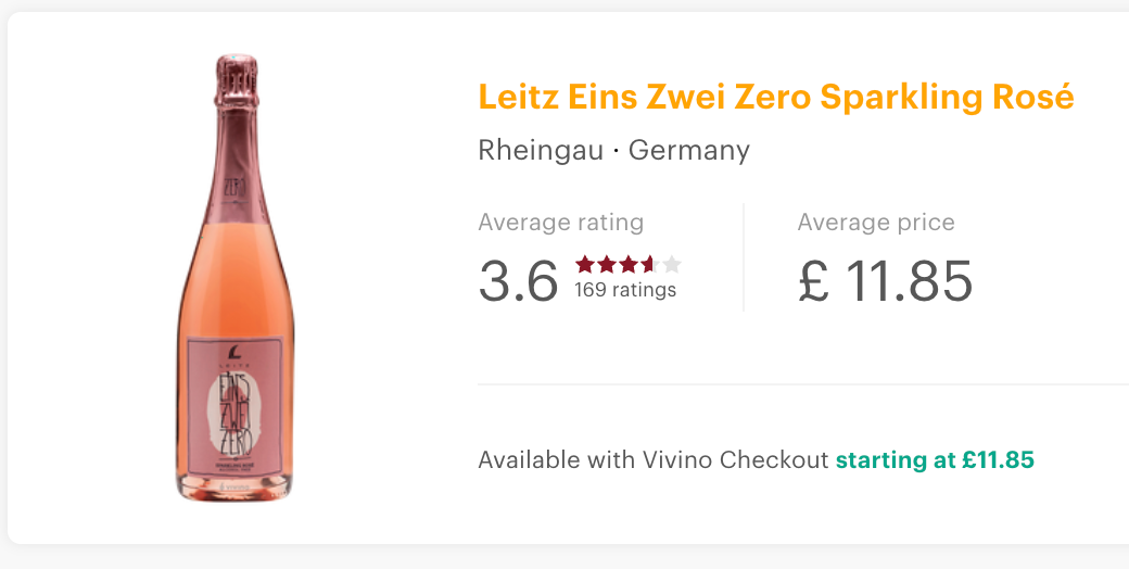 JJ Leitz Eins Zwei Zero Sparkling Rosé (Alcohol Free) NV