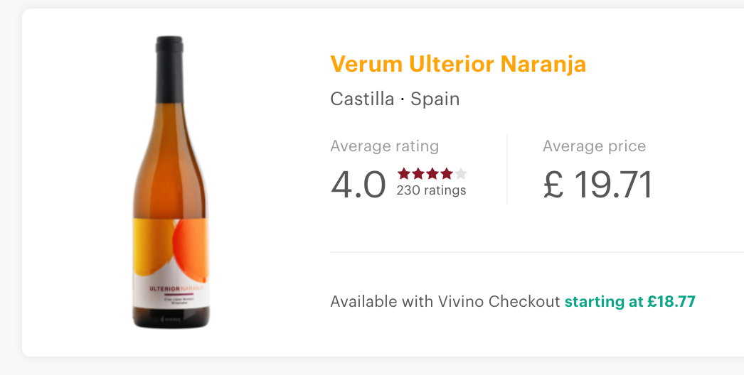 Bodegas Verum 2022 Ulterior Naranja Orange Organic, Verum 2022