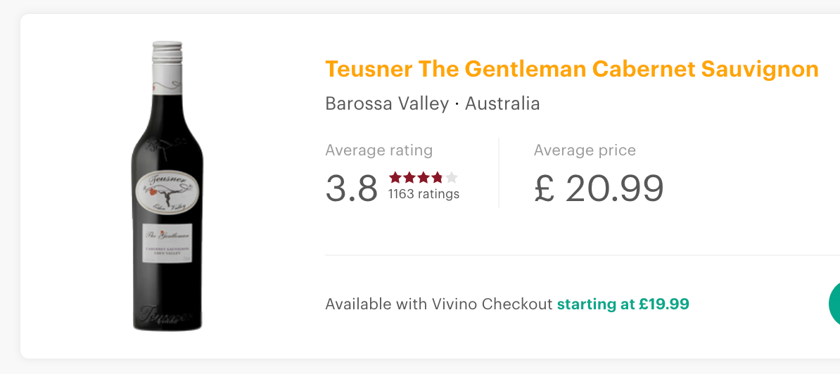 Teusner Wines The Gentleman Cabernet Sauvignon 2021