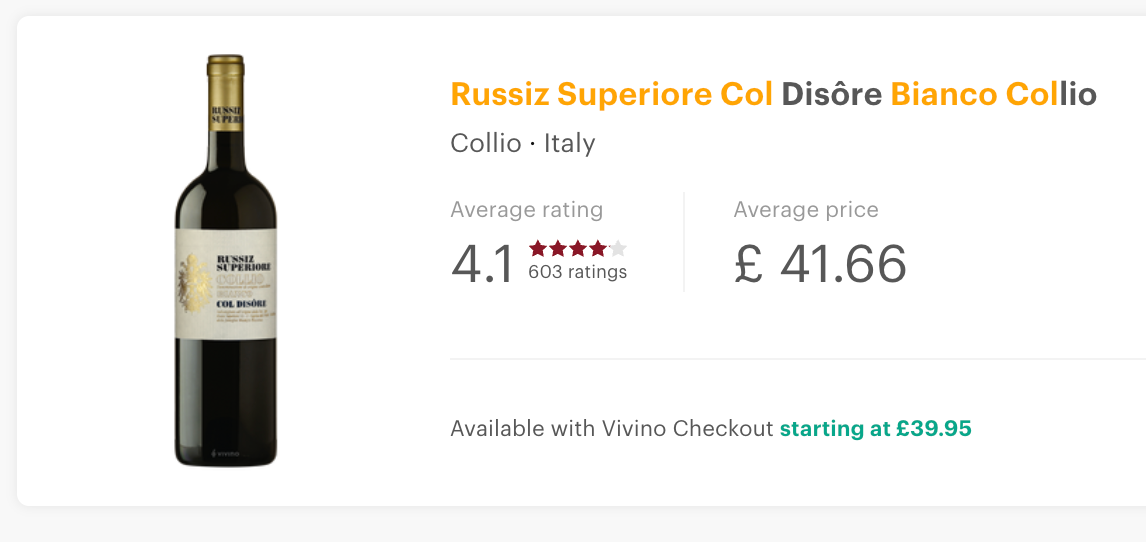 Russiz Superiore Bianco Col Disore, Collio 2017