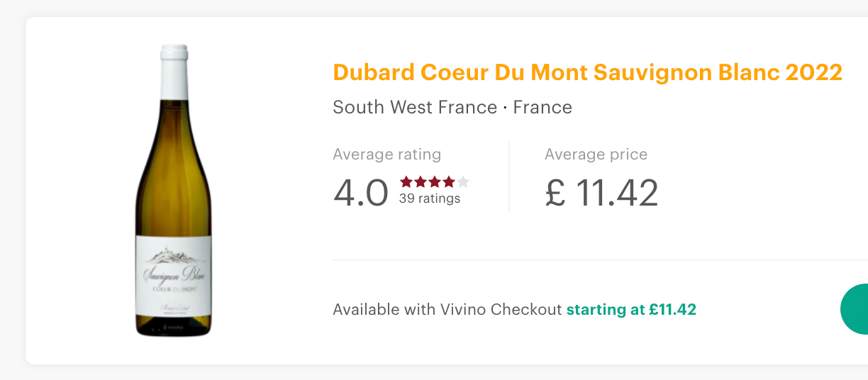 Vignobles Dubard Coeur du Mont Sauvignon Blanc 2022