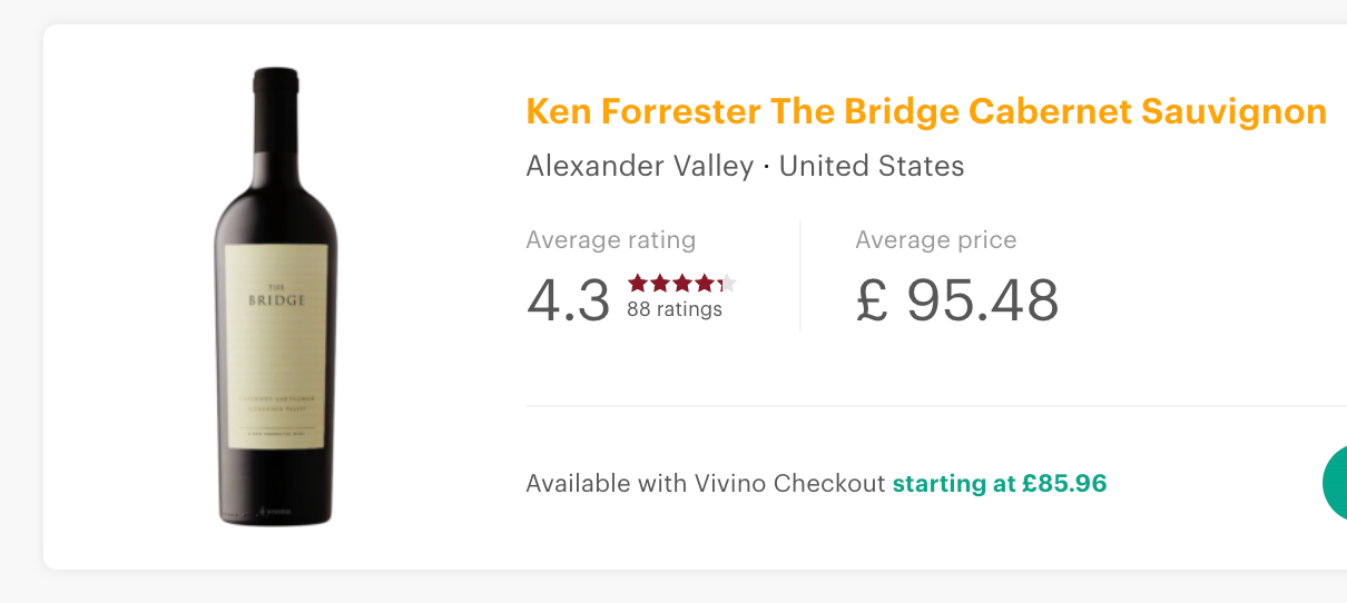 Ken Forrester Wines The Bridge Cabernet Sauvignon 2014