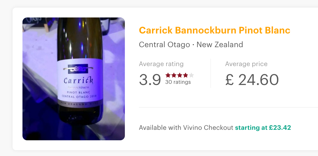 Carrick Winery Bannockburn Pinot Blanc 2020